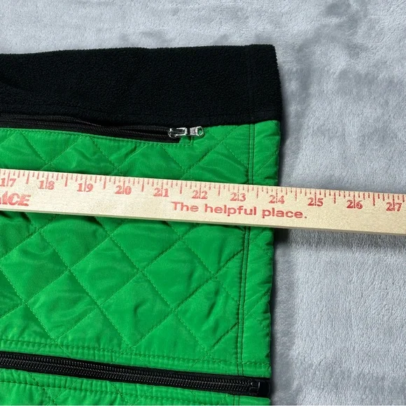 Lauren Ralph Lauren Active Quilted Fleece Zip-Up Jacket Small Green Black - Picture 11 of 15